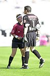 29.05.2003<br>Austria - Bregenz/0:2(0:1)<br>PETIGNAT Nicole stoppt MANDL Thomas bei seinem Lauf zum Linienrichter<br>72. Minute