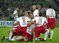 15.10.2005<br>Rapid - Salzburg/2:3 (1:0)<br>Jubel um Linke nach dessen Tor zum 2:3<br>81. Minute