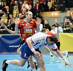 23.03.2013, Krems, Handball, Handball Liga Austria, HLA, MPO, UHK Krems - HC Hard,<br>SCHMOELZ Johann, BJELIS Mario<br><br>Copyright DIENER / Zierlinger Karl<br>Marktgasse 3-7 / 4 / 5 / 21<br>A-1090 Wien<br>Telefax +43 1 955 32 35<br>Mobil +43 676 629 98 51<br>BA-CA<br>Bank Nr. 12000<br>Account Nr. 00712 223 783<br>e-mail: agentur@diener.at<br>Datenbank: www.diener.at