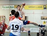23.03.2013, Krems, Handball, Handball Liga Austria, HLA, MPO, UHK Krems - HC Hard,<br>VIZVARY Kristof, BELAS Ivica, RIGAS Rene-Pascal, TANASKOVIC Marko<br><br>Copyright DIENER / Zierlinger Karl<br>Marktgasse 3-7 / 4 / 5 / 21<br>A-1090 Wien<br>Telefax +43 1 955 32 35<br>Mobil +43 676 629 98 51<br>BA-CA<br>Bank Nr. 12000<br>Account Nr. 00712 223 783<br>e-mail: agentur@diener.at<br>Datenbank: www.diener.at