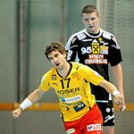 26.10.2012, Krems, Handball, Handball Liga Austria, HLA, GD, UHK Krems - Fivers WAT Margareten,<br>SCHOPF Tobias, KIRVELIAVICIUS Romas<br><br>Copyright DIENER / Zierlinger Karl<br>Marktgasse 3-7 / 4 / 5 / 21<br>A-1090 Wien<br>Telefax +43 1 955 32 35<br>Mobil +43 676 629 98 51<br>BA-CA<br>Bank Nr. 12000<br>Account Nr. 00712 223 783<br>e-mail: agentur@diener.at<br>Datenbank: www.diener.at