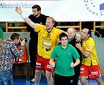 26.10.2012, Krems, Handball, Handball Liga Austria, HLA, GD, UHK Krems - Fivers WAT Margareten,<br>Jubel Krems<br><br>Copyright DIENER / Zierlinger Karl<br>Marktgasse 3-7 / 4 / 5 / 21<br>A-1090 Wien<br>Telefax +43 1 955 32 35<br>Mobil +43 676 629 98 51<br>BA-CA<br>Bank Nr. 12000<br>Account Nr. 00712 223 783<br>e-mail: agentur@diener.at<br>Datenbank: www.diener.at