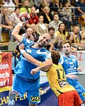 22.09.2012, Krems, Handball, Handball Liga Austria, HLA, GD, UHK Krems - HC Linz,<br>SCHNEIDER Uwe, SCHOPF Tobias<br><br>Copyright DIENER / Zierlinger Karl<br>Marktgasse 3-7 / 4 / 5 / 21<br>A-1090 Wien<br>Telefax +43 1 955 32 35<br>Mobil +43 676 629 98 51<br>BA-CA<br>Bank Nr. 12000<br>Account Nr. 00712 223 783<br>e-mail: agentur@diener.at<br>Datenbank: www.diener.at
