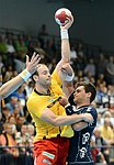 05.09.2012, Krems, Handball, Handball Liga Austria, <br>HLA, GD, UHK Krems - HIT Tirol,<br>MITKOV Vlatko, BAMMER Dominik<br><br><br>Copyright DIENER / Zierlinger Karl<br>Marktgasse 3-7 / 4 / 5 / 21<br>A-1090 Wien<br>Telefax +43 1 955 32 35<br>Mobil +43 676 629 98 51<br>BA-CA<br>Bank Nr. 12000<br>Account Nr. 00712 223 783<br>e-mail: agentur@diener.at<br>Datenbank: www.diener.at
