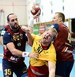 10.11.2012, Krems, Handball, Handball Liga Austria, HLA, GD, UHK Krems, Union Leoben<br>SURAC Domagoj, LINT Werner, HERRGESELL David<br><br><br>Copyright DIENER / Zierlinger Karl<br>Marktgasse 3-7 / 4 / 5 / 21<br>A-1090 Wien<br>Telefax +43 1 955 32 35<br>Mobil +43 676 629 98 51<br>BA-CA<br>Bank Nr. 12000<br>Account Nr. 00712 223 783<br>e-mail: agentur@diener.at<br>Datenbank: www.diener.at