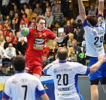 07.03.2015, Krems, Handball, Handball Liga Austria, HLA, OPO, UHK Krems, HC Hard,<br>RASCHLE Luca, BABARSKAS Gerdas, SCHLINGER Roland, DICKER Daniel<br><br>Copyright DIENER / Zierlinger Karl<br>Marktgasse 3-7 / 4 / 5 / 21<br>A-1090 Wien<br>Telefax +43 1 955 32 35<br>Mobil +43 676 629 98 51<br>BA-CA<br>Bank Nr. 12000<br>Account Nr. 00712 223 783<br>e-mail: agentur@diener.at<br>Datenbank: www.diener.at