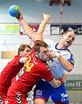 07.03.2015, Krems, Handball, Handball Liga Austria, HLA, OPO, UHK Krems, HC Hard,<br>BABARSKAS Gerdas, NEUHOLD Christoph, SCHLINGER Roland<br><br>Copyright DIENER / Zierlinger Karl<br>Marktgasse 3-7 / 4 / 5 / 21<br>A-1090 Wien<br>Telefax +43 1 955 32 35<br>Mobil +43 676 629 98 51<br>BA-CA<br>Bank Nr. 12000<br>Account Nr. 00712 223 783<br>e-mail: agentur@diener.at<br>Datenbank: www.diener.at