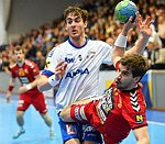 07.03.2015, Krems, Handball, Handball Liga Austria, HLA, OPO, UHK Krems, HC Hard,<br>ZIVKOVIC Boris, SCHOPF Tobias<br><br>Copyright DIENER / Zierlinger Karl<br>Marktgasse 3-7 / 4 / 5 / 21<br>A-1090 Wien<br>Telefax +43 1 955 32 35<br>Mobil +43 676 629 98 51<br>BA-CA<br>Bank Nr. 12000<br>Account Nr. 00712 223 783<br>e-mail: agentur@diener.at<br>Datenbank: www.diener.at