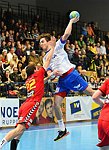 07.03.2015, Krems, Handball, Handball Liga Austria, HLA, OPO, UHK Krems, HC Hard,<br>CHALUPA Georg, ZIVKOVIC Boris<br>Copyright DIENER / Zierlinger Karl<br>Marktgasse 3-7 / 4 / 5 / 21<br>A-1090 Wien<br>Telefax +43 1 955 32 35<br>Mobil +43 676 629 98 51<br>BA-CA<br>Bank Nr. 12000<br>Account Nr. 00712 223 783<br>e-mail: agentur@diener.at<br>Datenbank: www.diener.at