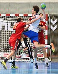 07.03.2015, Krems, Handball, Handball Liga Austria, HLA, OPO, UHK Krems, HC Hard,<br>MITKOV Vlatko, ZIVKOVIC Boris, NEUHOLD Christoph<br><br>Copyright DIENER / Zierlinger Karl<br>Marktgasse 3-7 / 4 / 5 / 21<br>A-1090 Wien<br>Telefax +43 1 955 32 35<br>Mobil +43 676 629 98 51<br>BA-CA<br>Bank Nr. 12000<br>Account Nr. 00712 223 783<br>e-mail: agentur@diener.at<br>Datenbank: www.diener.at