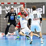 24.03.2015, Krems, Handball, Handball Liga Austria, HLA, OPO, UHK Krems, Team 94,<br>SHEJBAL Mihal, VIZVARY Kristof, HERBURGER Lukas, SCHUSTER Philip<br><br><br><br>Copyright DIENER / Zierlinger Karl<br>Marktgasse 3-7 / 4 / 5 / 21<br>A-1090 Wien<br>Telefax +43 1 955 32 35<br>Mobil +43 676 629 98 51<br>BA-CA<br>Bank Nr. 12000<br>Account Nr. 00712 223 783<br>e-mail: agentur@diener.at<br>Datenbank: www.diener.at