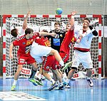 24.03.2015, Krems, Handball, Handball Liga Austria, HLA, OPO, UHK Krems, Team 94,<br>DICKER Daniel, CHALUPA Georg, BRUNNER Florian, SHEJBAL Mihal, FEICHTINGER Sebastian, WAGNER Tobias<br><br><br><br>Copyright DIENER / Zierlinger Karl<br>Marktgasse 3-7 / 4 / 5 / 21<br>A-1090 Wien<br>Telefax +43 1 955 32 35<br>Mobil +43 676 629 98 51<br>BA-CA<br>Bank Nr. 12000<br>Account Nr. 00712 223 783<br>e-mail: agentur@diener.at<br>Datenbank: www.diener.at