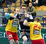16.02.2015, Krems, Handball, Handball Liga Austria, HLA, OPO, UHK Krems, WAT Margareten,<br>MITKOV Vlatko, BILYK Nikola, VISY Norbert<br><br><br>Copyright DIENER / Zierlinger<br>Marktgasse 3-7 / 4 / 5 / 21<br>A-1090 Wien<br>Telefax +43 1 955 32 35<br>Mobil +43 676 629 98 51<br>BA-CA<br>Bank Nr. 12000<br>Account Nr. 00712 223 783<br>e-mail: agentur@diener.at<br>Datenbank: www.diener.at