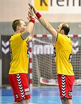 16.02.2015, Krems, Handball, Handball Liga Austria, HLA, OPO, UHK Krems, WAT Margareten,<br>VIZVARY Kristof, MITKOV Vlatko<br><br><br><br>Copyright DIENER / Zierlinger<br>Marktgasse 3-7 / 4 / 5 / 21<br>A-1090 Wien<br>Telefax +43 1 955 32 35<br>Mobil +43 676 629 98 51<br>BA-CA<br>Bank Nr. 12000<br>Account Nr. 00712 223 783<br>e-mail: agentur@diener.at<br>Datenbank: www.diener.at