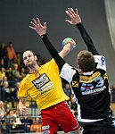 16.02.2015, Krems, Handball, Handball Liga Austria, HLA, OPO, UHK Krems, WAT Margareten,<br>MITKOV Vlatko, BILYK Nikola<br><br><br><br>Copyright DIENER / Zierlinger<br>Marktgasse 3-7 / 4 / 5 / 21<br>A-1090 Wien<br>Telefax +43 1 955 32 35<br>Mobil +43 676 629 98 51<br>BA-CA<br>Bank Nr. 12000<br>Account Nr. 00712 223 783<br>e-mail: agentur@diener.at<br>Datenbank: www.diener.at