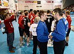 08.01.2015, Krems, Handball, Laenderspiel, Nationalteam, Testspiel, Oesterreich, Schweiz<br>Auszeit Österreich<br><br><br>Copyright DIENER / Zierlinger<br>Marktgasse 3-7 / 4 / 5 / 21<br>A-1090 Wien<br>Telefax +43 1 955 32 35<br>Mobil +43 676 629 98 51<br>BA-CA<br>Bank Nr. 12000<br>Account Nr. 00712 223 783<br>e-mail: agentur@diener.at<br>Datenbank: www.diener.at