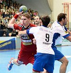 13.09.2014, Krems, Handball, Handball Liga Austria, HLA, GD, UHK Krems, HC Hard,<br>BABARSKAS Gerdas, ZIVKOVIC Boris, FRIEDE Bernd<br><br><br>Copyright / www. sportfotos. at<br>Missongasse 21<br>A - 3500 Krems<br>zierlinger@sportfotos.at<br>www.sportfotos.at<br>Kremser Bank <br>BIC SPKDAT21XXX<br>IBAN AT392022800704000918<br>