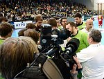 21.11.2014, Krems, Handball, Handball Liga Austria, HLA, GD, UHK Krems, SG Westwien,<br>Timeout Westwien<br><br><br><br>Copyright DIENER / Zierlinger Karl<br>Marktgasse 3-7 / 4 / 5 / 21<br>A-1090 Wien<br>Telefax +43 1 955 32 35<br>Mobil +43 676 629 98 51<br>BA-CA<br>Bank Nr. 12000<br>Account Nr. 00712 223 783<br>e-mail: agentur@diener.at<br>Datenbank: www.diener.at