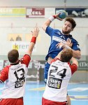 30.08.2014, Krems, Handball, Handball Liga Austria, HLA, GD, UHK Krems, SU St. Poelten,<br>WALZER Guenther, FURTMUELLER Georg, VISY Norbert<br><br><br>Copyright / www. sportfotos. at<br>Missongasse 21<br>A - 3500 Krems<br>zierlinger@sportfotos.at<br>www.sportfotos.at<br>Kremser Bank <br>BIC SPKDAT21XXX<br>IBAN AT392022800704000918<br>