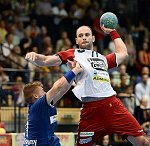 30.08.2014, Krems, Handball, Handball Liga Austria, HLA, GD, UHK Krems, SU St. Poelten,<br>WEILGUNY Nicolas, MITKOV Vlatko<br><br><br>Copyright / www. sportfotos. at<br>Missongasse 21<br>A - 3500 Krems<br>zierlinger@sportfotos.at<br>www.sportfotos.at<br>Kremser Bank <br>BIC SPKDAT21XXX<br>IBAN AT392022800704000918<br>