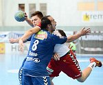 30.08.2014, Krems, Handball, Handball Liga Austria, HLA, GD, UHK Krems, SU St. Poelten,<br>BOZSO Andras, TOMAN Aron<br><br><br>Copyright / www. sportfotos. at<br>Missongasse 21<br>A - 3500 Krems<br>zierlinger@sportfotos.at<br>www.sportfotos.at<br>Kremser Bank <br>BIC SPKDAT21XXX<br>IBAN AT392022800704000918<br>
