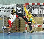 26.11.2014, Krems, Handball, Handball Liga Austria, HLA, GD, UHK Krems, ULZ Schwaz,<br>BRUNNER Florian, AIGNER Christian<br><br><br><br>Copyright DIENER / Zierlinger Karl<br>Marktgasse 3-7 / 4 / 5 / 21<br>A-1090 Wien<br>Telefax +43 1 955 32 35<br>Mobil +43 676 629 98 51<br>BA-CA<br>Bank Nr. 12000<br>Account Nr. 00712 223 783<br>e-mail: agentur@diener.at<br>Datenbank: www.diener.at