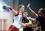 27.09.2014, Krems, Handball, Handball Liga Austria, HLA, GD, UHK Krems, Union Leoben,<br>BABARSKAS Gerdas, BARISIC JAMAN Sasa, SURAC Domagoj<br><br><br>Copyright / www. sportfotos. at<br>Missongasse 21<br>A - 3500 Krems<br>zierlinger@sportfotos.at<br>www.sportfotos.at<br>Kremser Bank <br>BIC SPKDAT21XXX<br>IBAN AT392022800704000918<br>