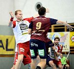 27.09.2014, Krems, Handball, Handball Liga Austria, HLA, GD, UHK Krems, Union Leoben,<br>VIZVARY Kristof, BARISIC JAMAN Sasa<br><br><br>Copyright / www. sportfotos. at<br>Missongasse 21<br>A - 3500 Krems<br>zierlinger@sportfotos.at<br>www.sportfotos.at<br>Kremser Bank <br>BIC SPKDAT21XXX<br>IBAN AT392022800704000918<br>