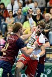 27.09.2014, Krems, Handball, Handball Liga Austria, HLA, GD, UHK Krems, Union Leoben,<br>PETREIKIS Benas, SCHOPF Tobias<br><br><br>Copyright / www. sportfotos. at<br>Missongasse 21<br>A - 3500 Krems<br>zierlinger@sportfotos.at<br>www.sportfotos.at<br>Kremser Bank <br>BIC SPKDAT21XXX<br>IBAN AT392022800704000918<br>