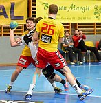 19.12. 2014, Krems, Handball, Handball Liga Austria, HLA, GD, UHK Krems, WAT Margareten,<br>WAGNER Tobias, CHALUPA Georg, VIZVARY Kristof<br><br><br><br>Copyright DIENER / Zierlinger<br>Marktgasse 3-7 / 4 / 5 / 21<br>A-1090 Wien<br>Telefax +43 1 955 32 35<br>Mobil +43 676 629 98 51<br>BA-CA<br>Bank Nr. 12000<br>Account Nr. 00712 223 783<br>e-mail: agentur@diener.at<br>Datenbank: www.diener.at