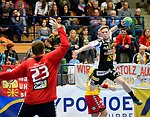 19.12. 2014, Krems, Handball, Handball Liga Austria, HLA, GD, UHK Krems, WAT Margareten,<br>SHEJBAL Mihal, BRANDFELLNER David<br><br><br><br>Copyright DIENER / Zierlinger<br>Marktgasse 3-7 / 4 / 5 / 21<br>A-1090 Wien<br>Telefax +43 1 955 32 35<br>Mobil +43 676 629 98 51<br>BA-CA<br>Bank Nr. 12000<br>Account Nr. 00712 223 783<br>e-mail: agentur@diener.at<br>Datenbank: www.diener.at