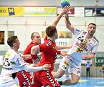 20.04.2015, Krems, Handball, Handball Liga Austria, HLA, VF, UHK Krems, WAT Margareten,<br>MARTINOVIC Ivan, VIZVARY Kristof, NEUHOLD Christoph, ZIURA Vytautas<br><br><br><br>Copyright DIENER / Zierlinger<br>Marktgasse 3-7 / 4 / 5 / 21<br>A-1090 Wien<br>Telefax +43 1 955 32 35<br>Mobil +43 676 629 98 51<br>BA-CA<br>Bank Nr. 12000<br>Account Nr. 00712 223 783<br>e-mail: agentur@diener.at<br>Datenbank: www.diener.at