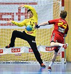 02.03.2016, Krems, Handball, OEHB-Cup, M-VF, UHK Krems - HSG Baernbach / Koeflach,<br>ALBRECHER Lukas, VISY Norbert<br><br><br>Copyright DIENER / Zierlinger<br>Marktgasse 3-7 / 4 / 5 / 21<br>A-1090 Wien<br>Telefax +43 1 955 32 35<br>Mobil +43 676 629 98 51<br>BA-CA<br>Bank Nr. 12000<br>Account Nr. 00712 223 783<br>e-mail: agentur@diener.at<br>Datenbank: www.diener.at