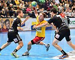 26.10.2015, Krems, Handball, Handball Liga Austria, HLA, GD, UHK Krems, Bregenz,<br>FRUEHSTUECK Lukas, NEUHOLD Christoph, BELJANSKI Bojan<br><br><br><br>Copyright DIENER / Zierlinger Karl<br>Marktgasse 3-7 / 4 / 5 / 21<br>A-1090 Wien<br>Telefax +43 1 955 32 35<br>Mobil +43 676 629 98 51<br>BA-CA<br>Bank Nr. 12000<br>Account Nr. 00712 223 783<br>e-mail: agentur@diener.at<br>Datenbank: www.diener.at