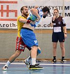 11.09.2015, Krems, Handball, Handball Liga Austria, HLA, GD, UHK Krems - HC Bruck,<br>FEICHTINGER Sebastian, ROMERO RODRIGUEZ Angel<br><br>Copyright DIENER / Zierlinger<br>Marktgasse 3-7 / 4 / 5 / 21<br>A-1090 Wien<br>Telefax +43 1 955 32 35<br>Mobil +43 676 629 98 51<br>BA-CA<br>Bank Nr. 12000<br>Account Nr. 00712 223 783<br>e-mail: agentur@diener.at<br>Datenbank: www.diener.at