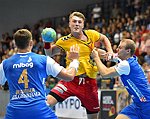 05.09.2015, Krems, Handball, Handball Liga Austria, HLA, GD, UHK Krems - HC Linz,<br>REISINGER Florian, NEUHOLD Christoph, GISELBRECHT Simon<br><br>Copyright DIENER / Zierlinger<br>Marktgasse 3-7 / 4 / 5 / 21<br>A-1090 Wien<br>Telefax +43 1 955 32 35<br>Mobil +43 676 629 98 51<br>BA-CA<br>Bank Nr. 12000<br>Account Nr. 00712 223 783<br>e-mail: agentur@diener.at<br>Datenbank: www.diener.at