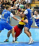 05.09.2015, Krems, Handball, Handball Liga Austria, HLA, GD, UHK Krems - HC Linz,<br>REISINGER Florian, SURAC Domagoj, VUCKOVIC Gojko, BAJGORIC Alen<br><br>Copyright DIENER / Zierlinger<br>Marktgasse 3-7 / 4 / 5 / 21<br>A-1090 Wien<br>Telefax +43 1 955 32 35<br>Mobil +43 676 629 98 51<br>BA-CA<br>Bank Nr. 12000<br>Account Nr. 00712 223 783<br>e-mail: agentur@diener.at<br>Datenbank: www.diener.at