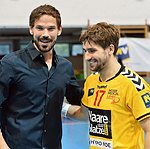 05.09.2015, Krems, Handball, Handball Liga Austria, HLA, GD, UHK Krems - HC Linz,<br>CHALUPA Georg, SCHOPF Tobias<br><br>Copyright DIENER / Zierlinger<br>Marktgasse 3-7 / 4 / 5 / 21<br>A-1090 Wien<br>Telefax +43 1 955 32 35<br>Mobil +43 676 629 98 51<br>BA-CA<br>Bank Nr. 12000<br>Account Nr. 00712 223 783<br>e-mail: agentur@diener.at<br>Datenbank: www.diener.at