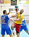 05.09.2015, Krems, Handball, Handball Liga Austria, HLA, GD, UHK Krems - HC Linz,<br>VUCKOVIC Gojko, FEICHTINGER Sebastian<br><br>Copyright DIENER / Zierlinger<br>Marktgasse 3-7 / 4 / 5 / 21<br>A-1090 Wien<br>Telefax +43 1 955 32 35<br>Mobil +43 676 629 98 51<br>BA-CA<br>Bank Nr. 12000<br>Account Nr. 00712 223 783<br>e-mail: agentur@diener.at<br>Datenbank: www.diener.at