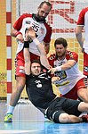11.12.2015, Krems, Handball, Handball Liga Austria, HLA, GD, UHK Krems, HT Schwaz,<br>SURAC Domagoj, SCHMID Manuel, WALZER Guenther<br><br><br><br>Copyright DIENER / Zierlinger Karl<br>Marktgasse 3-7 / 4 / 5 / 21<br>A-1090 Wien<br>Telefax +43 1 955 32 35<br>Mobil +43 676 629 98 51<br>BA-CA<br>Bank Nr. 12000<br>Account Nr. 00712 223 783<br>e-mail: agentur@diener.at<br>Datenbank: www.diener.at