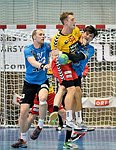 10.10.2015,  Krems,  Handball,  Handball Liga Austria,  HLA, GD,  UHK Krems,  Union Leoben,<br>TRUCHANOVICIUS Jonas, NEUHOLD Christoph, SABAZGIRAEV Hasbulat<br><br><br>Copyright DIENER / Zierlinger <br>Marktgasse 3-7 / 4 / 5 / 21<br>A-1090 Wien<br>Telefax +43 1 955 32 35<br>Mobil +43 676 629 98 51<br>BA-CA<br>Bank Nr. 12000<br>Account Nr. 00712 223 783<br>e-mail: agentur@diener.at<br>Datenbank: www.diener.at