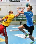 10.10.2015,  Krems,  Handball,  Handball Liga Austria,  HLA, GD,  UHK Krems,  Union Leoben,<br>SURAC Domagoj, PETREIKIS Benas<br><br><br>Copyright DIENER / Zierlinger <br>Marktgasse 3-7 / 4 / 5 / 21<br>A-1090 Wien<br>Telefax +43 1 955 32 35<br>Mobil +43 676 629 98 51<br>BA-CA<br>Bank Nr. 12000<br>Account Nr. 00712 223 783<br>e-mail: agentur@diener.at<br>Datenbank: www.diener.at