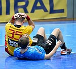 10.10.2015,  Krems,  Handball,  Handball Liga Austria,  HLA, GD,  UHK Krems,  Union Leoben,<br>SURAC Domagoj, JANDL Stephan<br><br><br>Copyright DIENER / Zierlinger <br>Marktgasse 3-7 / 4 / 5 / 21<br>A-1090 Wien<br>Telefax +43 1 955 32 35<br>Mobil +43 676 629 98 51<br>BA-CA<br>Bank Nr. 12000<br>Account Nr. 00712 223 783<br>e-mail: agentur@diener.at<br>Datenbank: www.diener.at