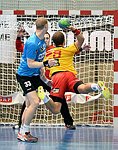 10.10.2015,  Krems,  Handball,  Handball Liga Austria,  HLA, GD,  UHK Krems,  Union Leoben,<br>TRUCHANOVICIUS Jonas, HURICH Thomas, FEICHTINGER Sebastian<br><br><br>Copyright DIENER / Zierlinger <br>Marktgasse 3-7 / 4 / 5 / 21<br>A-1090 Wien<br>Telefax +43 1 955 32 35<br>Mobil +43 676 629 98 51<br>BA-CA<br>Bank Nr. 12000<br>Account Nr. 00712 223 783<br>e-mail: agentur@diener.at<br>Datenbank: www.diener.at