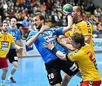 10.10.2015,  Krems,  Handball,  Handball Liga Austria,  HLA, GD,  UHK Krems,  Union Leoben,<br>JANDL Stephan, SURAC Domagoj, VISY Norbert<br><br><br>Copyright DIENER / Zierlinger <br>Marktgasse 3-7 / 4 / 5 / 21<br>A-1090 Wien<br>Telefax +43 1 955 32 35<br>Mobil +43 676 629 98 51<br>BA-CA<br>Bank Nr. 12000<br>Account Nr. 00712 223 783<br>e-mail: agentur@diener.at<br>Datenbank: www.diener.at