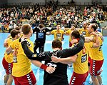 10.10.2015,  Krems,  Handball,  Handball Liga Austria,  HLA, GD,  UHK Krems,  Union Leoben,<br><br><br><br>Copyright DIENER / Zierlinger <br>Marktgasse 3-7 / 4 / 5 / 21<br>A-1090 Wien<br>Telefax +43 1 955 32 35<br>Mobil +43 676 629 98 51<br>BA-CA<br>Bank Nr. 12000<br>Account Nr. 00712 223 783<br>e-mail: agentur@diener.at<br>Datenbank: www.diener.at