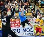 10.10.2015,  Krems,  Handball,  Handball Liga Austria,  HLA, GD,  UHK Krems,  Union Leoben,<br>SHEJBAL Mihal, KOVACECH Marek, FEICHTINGER Sebastian<br><br><br>Copyright DIENER / Zierlinger <br>Marktgasse 3-7 / 4 / 5 / 21<br>A-1090 Wien<br>Telefax +43 1 955 32 35<br>Mobil +43 676 629 98 51<br>BA-CA<br>Bank Nr. 12000<br>Account Nr. 00712 223 783<br>e-mail: agentur@diener.at<br>Datenbank: www.diener.at