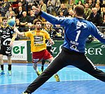 27.02.2016, Krems, Handball, Handball Liga Austria, HLA, OPO, UHK Krems, Bregenz,<br>SCHOPF Tobias, ALEKSIC Goran<br><br><br><br>Copyright DIENER / Zierlinger Karl<br>Marktgasse 3-7 / 4 / 5 / 21<br>A-1090 Wien<br>Telefax +43 1 955 32 35<br>Mobil +43 676 629 98 51<br>BA-CA<br>Bank Nr. 12000<br>Account Nr. 00712 223 783<br>e-mail: agentur@diener.at<br>Datenbank: www.diener.at