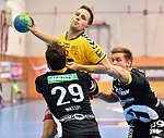 27.02.2016, Krems, Handball, Handball Liga Austria, HLA, OPO, UHK Krems, Bregenz,<br>WASSEL Alexander, SIMEK Marko, HANSEN Espen Lie<br><br><br><br>Copyright DIENER / Zierlinger Karl<br>Marktgasse 3-7 / 4 / 5 / 21<br>A-1090 Wien<br>Telefax +43 1 955 32 35<br>Mobil +43 676 629 98 51<br>BA-CA<br>Bank Nr. 12000<br>Account Nr. 00712 223 783<br>e-mail: agentur@diener.at<br>Datenbank: www.diener.at