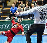 12.02.2016, Krems, Handball, Handball Liga Austria, HLA, OPO, UHK Krems, HC Hard,<br>FEICHTINGER Sebastian, DOKNIC Golub<br><br><br><br>Copyright DIENER / Zierlinger Karl<br>Marktgasse 3-7 / 4 / 5 / 21<br>A-1090 Wien<br>Telefax +43 1 955 32 35<br>Mobil +43 676 629 98 51<br>BA-CA<br>Bank Nr. 12000<br>Account Nr. 00712 223 783<br>e-mail: agentur@diener.at<br>Datenbank: www.diener.at